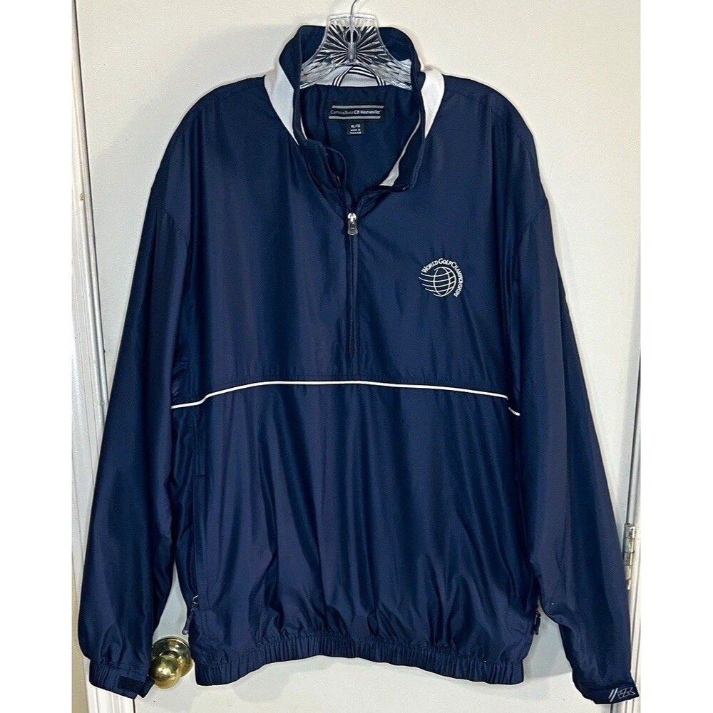 Cutter & Buck CB WeatherTec Men’s XL Blue 1/4 Zip Ripstop Golf Windbreaker